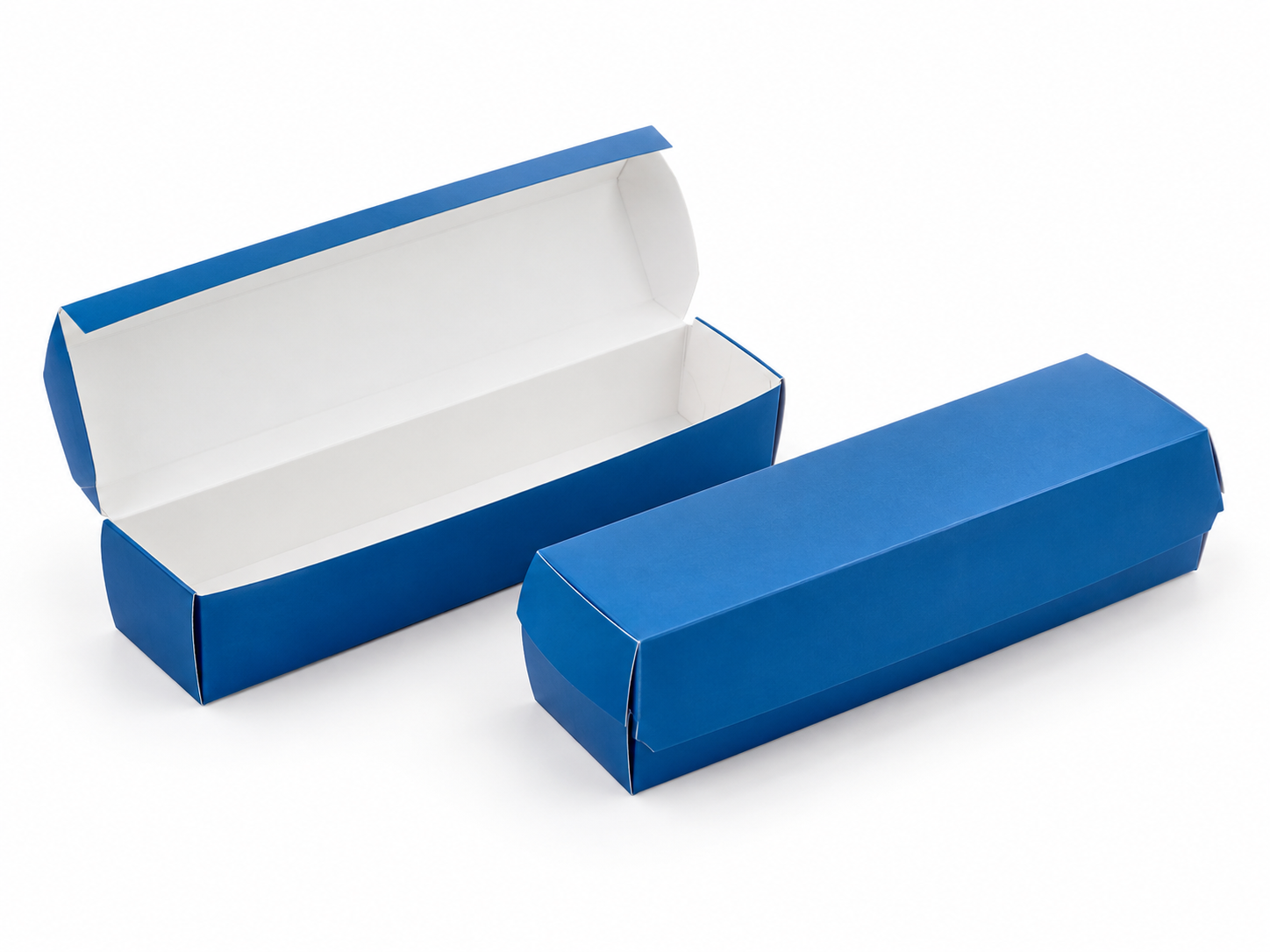 Plain, unbranded hot dog boxes product illustration