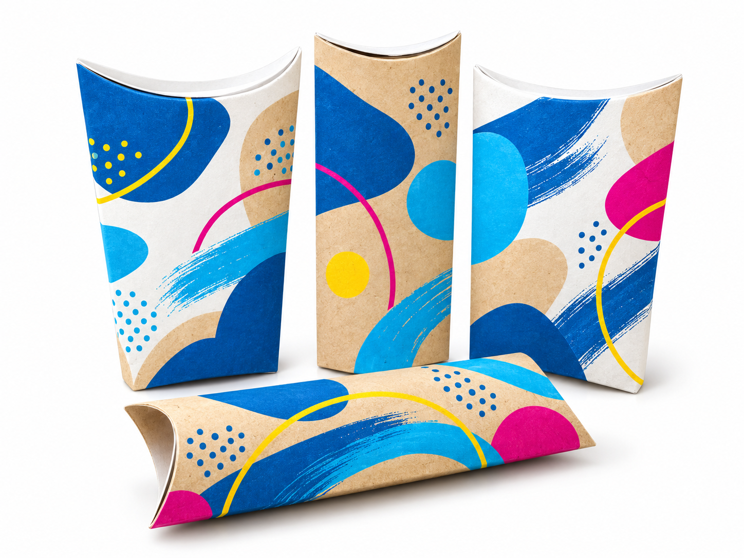 Wrap boxes with illustrative Quick Printing brand colours